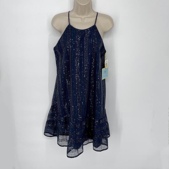 CeCe Women's NEW Bohemian Luxe Sequins Cocktail Dress Size S Midnight Bloom - Picture 1 of 13